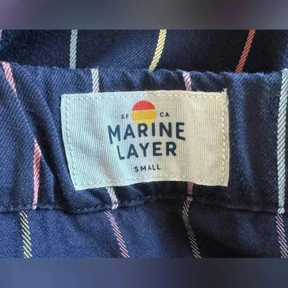 Marine Layer Cecille Skirt in Navy Multi Stripe X-Small New Nwt Women's Blue - Picture 8 of 10